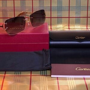 CARTIER UNISEX BIG C RIMLESS SUNGLASSES